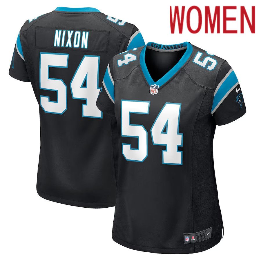 Women Carolina Panthers 54 Daviyon Nixon Nike Black Game Player NFL Jersey
